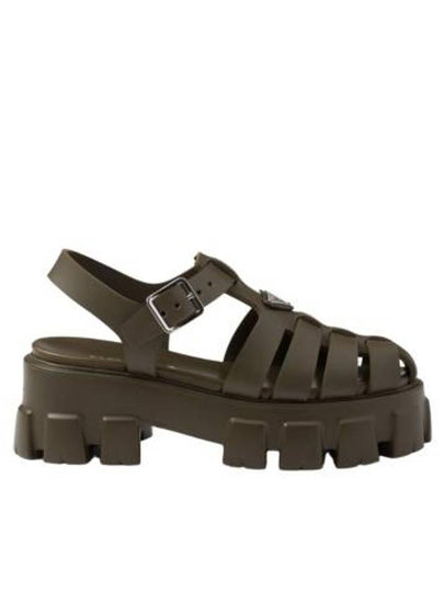 Monolith Rubber Sandals Military Green - PRADA - BALAAN 2