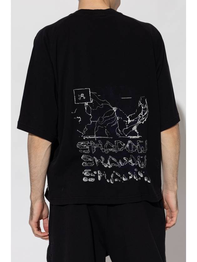 Shadow Project Graphic Interlock Mako Cotton Short Sleeve T-Shirt Black - STONE ISLAND - BALAAN 3