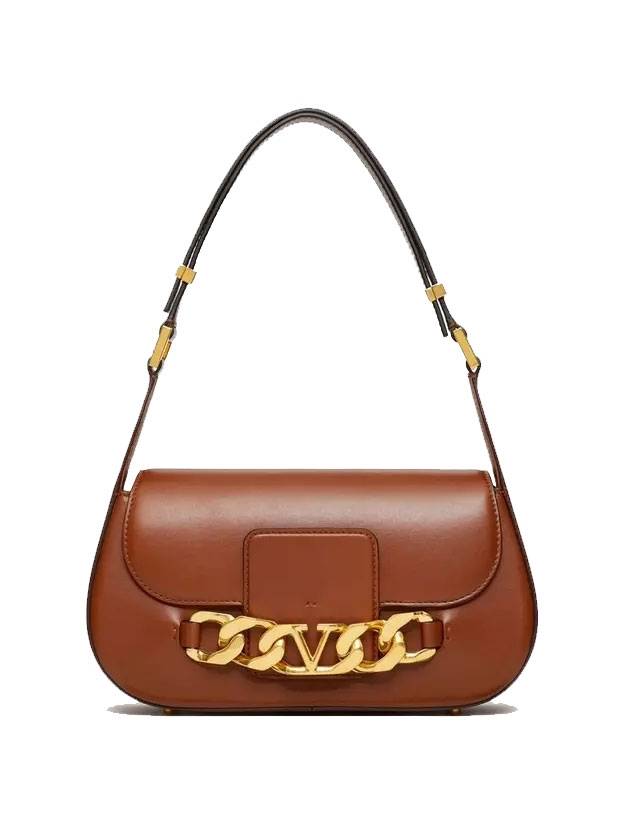 V logo chain shoulder bag brown - VALENTINO - BALAAN 1