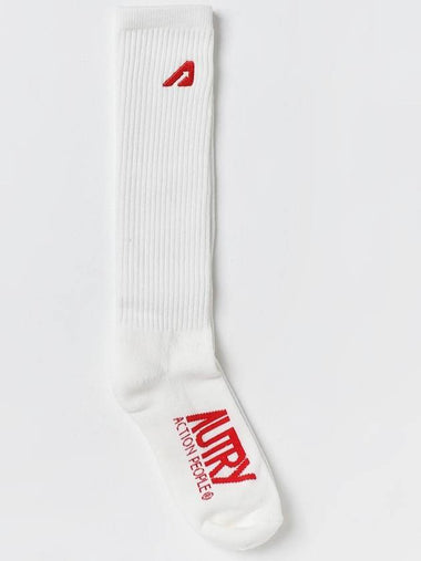 Autry socks in stretch cotton with jacquard logo - AUTRY - BALAAN 1