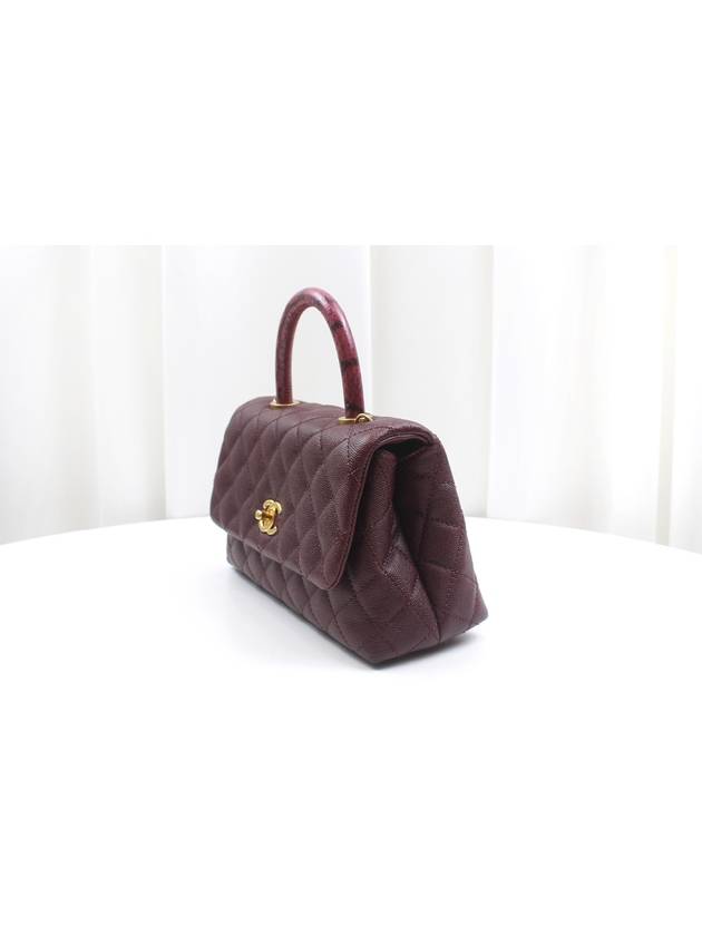 Coco Handle Lizard Caviar Small Burgundy Flap Bag 26th A92990 - CHANEL - BALAAN 4