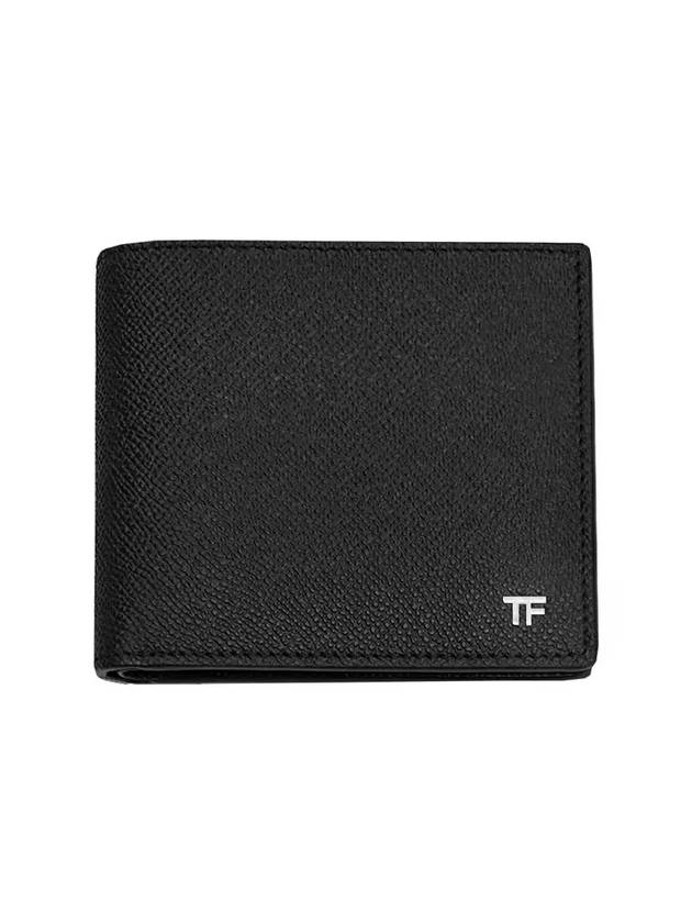 silver TF logo leather halfwallet black - TOM FORD - BALAAN 1