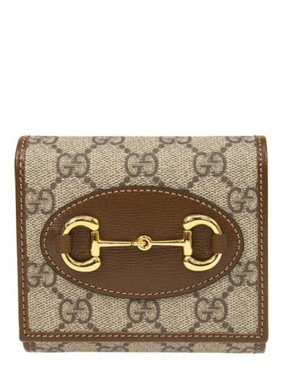 Horsebit GG Supreme Half Wallet Brown - GUCCI - BALAAN 2