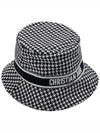 D Bobby Houndstooth Small Brim Embroidery Bucket Hat - DIOR - BALAAN 5