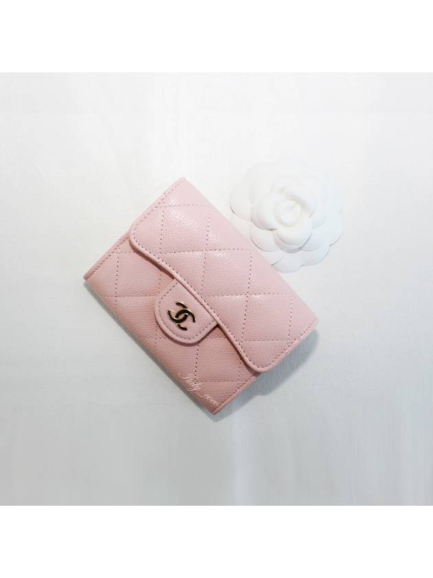 Women's Classic Flap Calfskin Card Wallet Pink - CHANEL - BALAAN 5