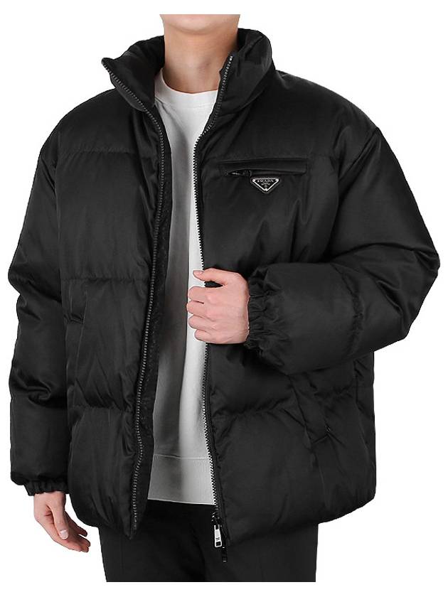 Medium-Length Re-Nylon Reversible Down Padded Jacket Black - PRADA - BALAAN 4