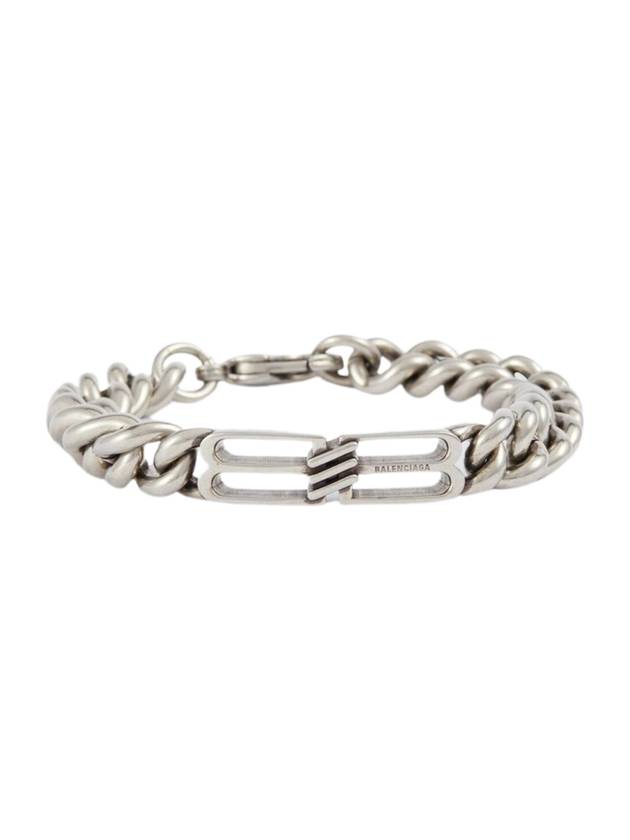 BB Icon Logo Link Chain Bracelet Silver - BALENCIAGA - BALAAN 1