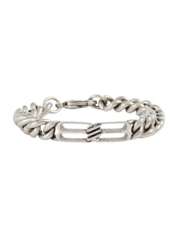 BB Icon Logo Link Chain Bracelet Silver - BALENCIAGA - BALAAN 1