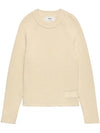 Logo Patch Basic Knit Top Ivory - AMI - BALAAN 1