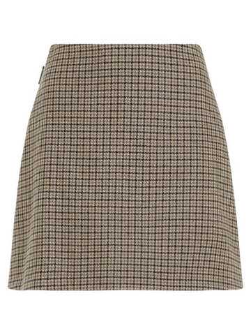 Wool Mini A Line Skirt Beige Green - MONCLER - BALAAN 1