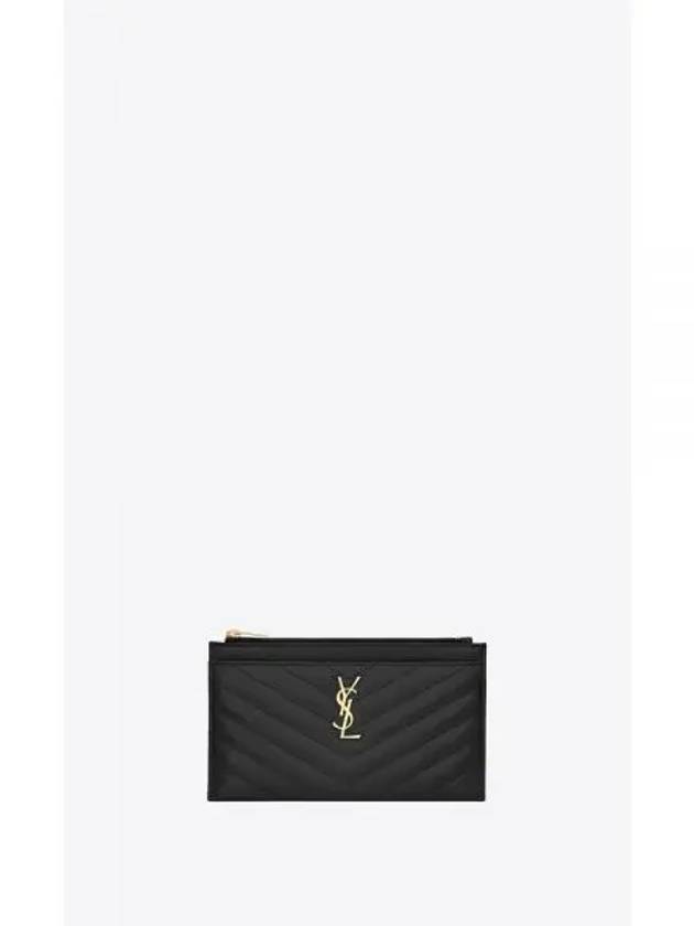 Monogram Small Leather Bill Pouch Bag Black - SAINT LAURENT - BALAAN 2