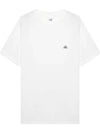 Logo Patch Crew Neck Cotton Short Sleeve T-Shirt White - CP COMPANY - BALAAN 1