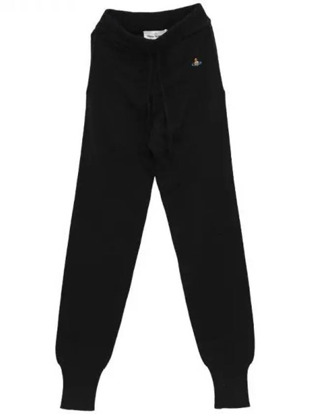 ORB Logo Drawstring Knit Leggings Black - VIVIENNE WESTWOOD - BALAAN 2