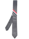 Grosgrain Stripe Classic Tie Grey - THOM BROWNE - BALAAN 4