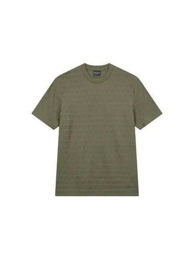 Men s Triangle Pattern Crew Neck T Shirt Green 271282 - EMPORIO ARMANI - BALAAN 1