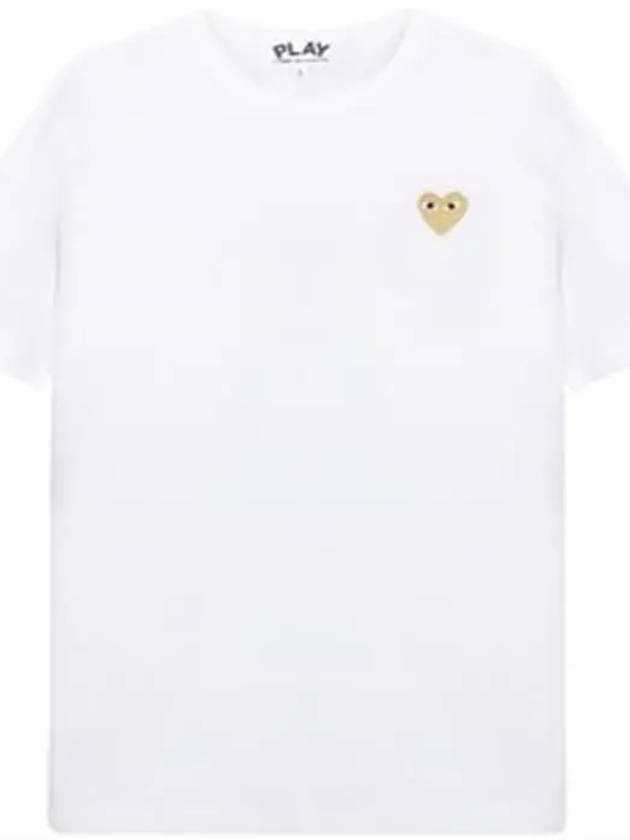 Gold Heart Wappen Short Sleeve T-Shirt Navy - COMME DES GARCONS PLAY - BALAAN 2