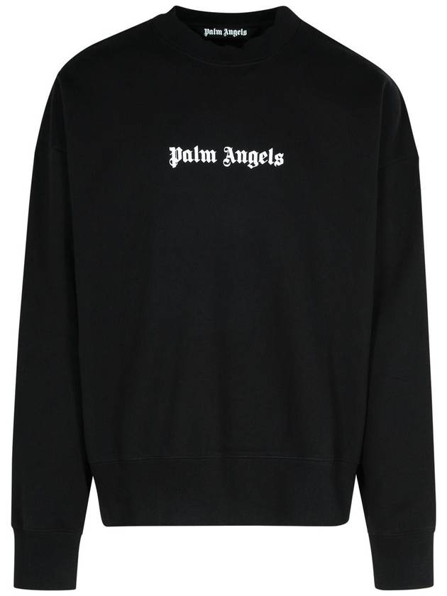 Palm Angels Black Cotton Sweatshirt - PALM ANGELS - BALAAN 1