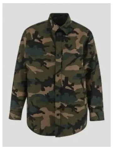 Camouflage Overfit Shirt Green XV3CIA95810F00A - VALENTINO - BALAAN 1