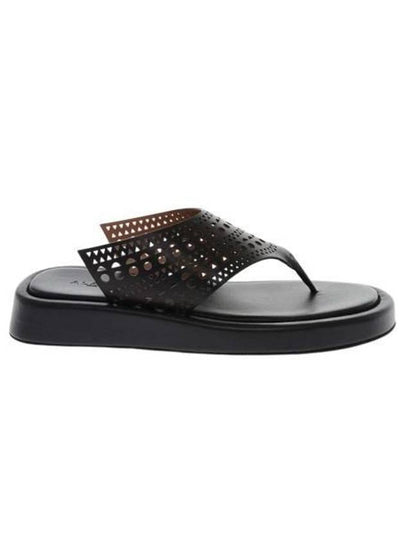 Laser Cut Leather Sandals Black - ALAIA - BALAAN 2