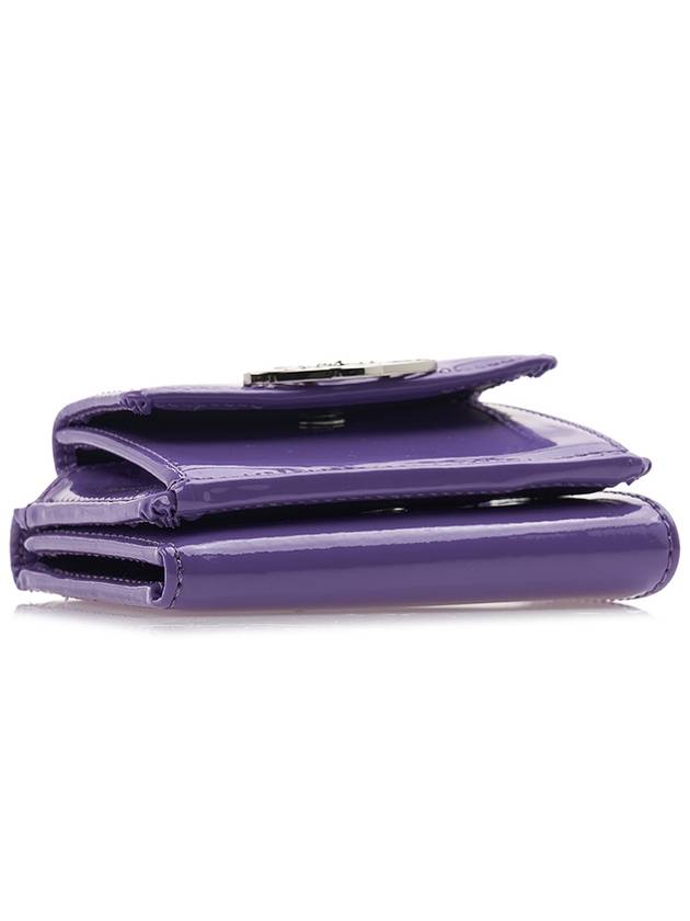 Logo Tri-Fold Patent Leather Half Wallet Purple - VIVIENNE WESTWOOD - BALAAN 6