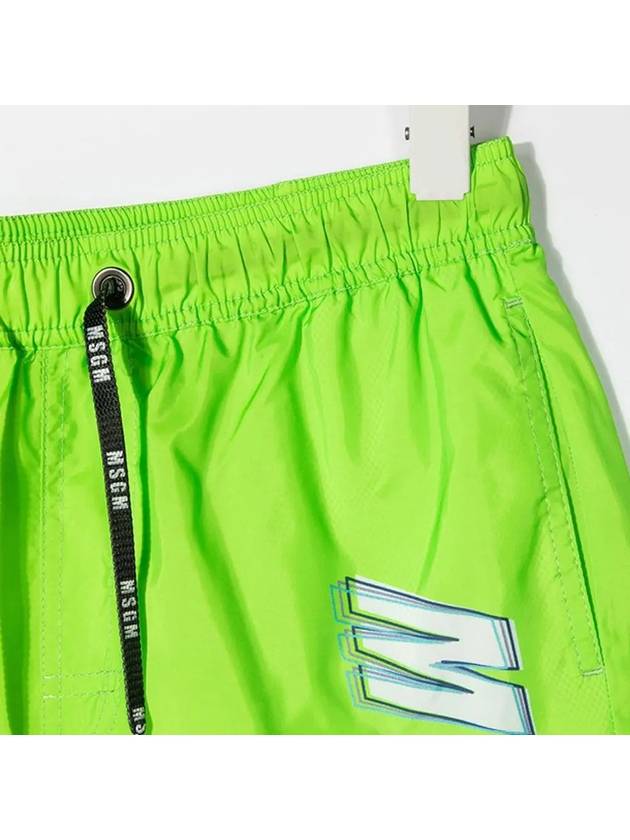 Kids Logo Print Shorts Green MS027662 169 - MSGM - BALAAN 4