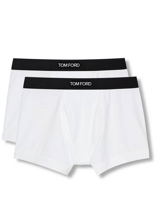 Men's Cotton Boxer Briefs White 2 Pack - TOM FORD - BALAAN 2