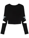 Star ribbed long sleeve t shirt black - MSKN2ND - BALAAN 3