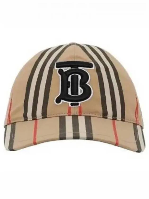 TB Monogram Stripe Cotton Ball Cap Beige - BURBERRY - BALAAN 2