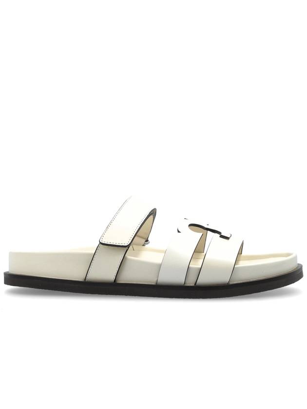 Tory Burch Leather Slides Ines, Women's, White - TORY BURCH - BALAAN 1