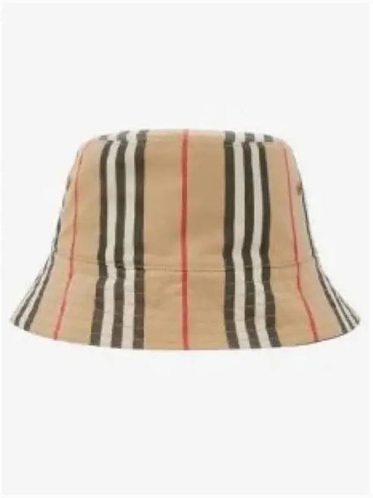 Striped Cotton Reversible Icon Bucket Hat Beige - BURBERRY - BALAAN 2