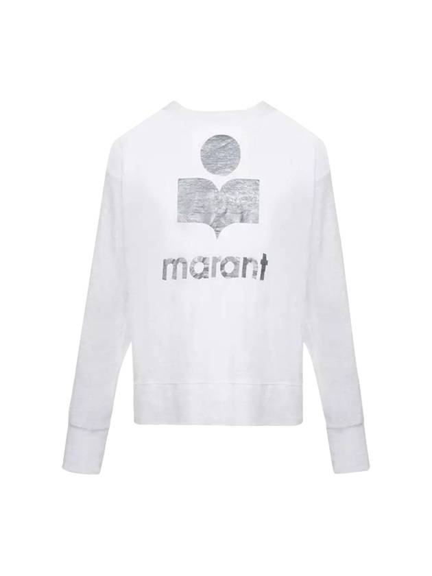 Klowia Logo Print Linen Sweatshirt White - ISABEL MARANT - BALAAN 1