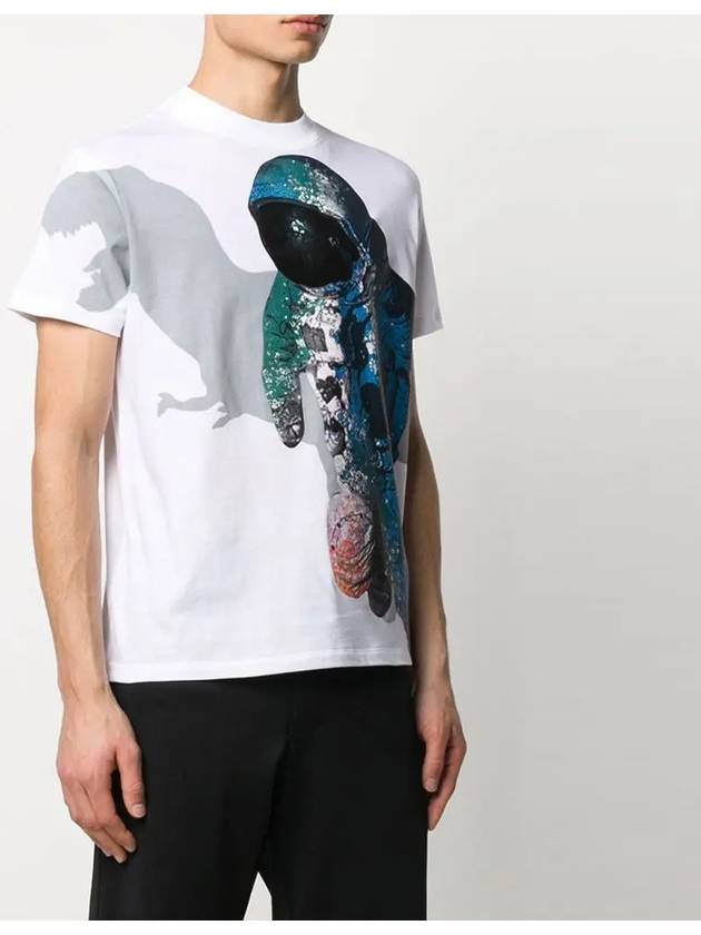 Dinosaur Astronaut Short Sleeve T-Shirt White - VALENTINO - BALAAN 4