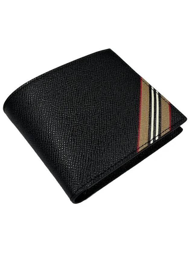 Icon Stripe Print Leather Bicycle Wallet Black - BURBERRY - BALAAN 3