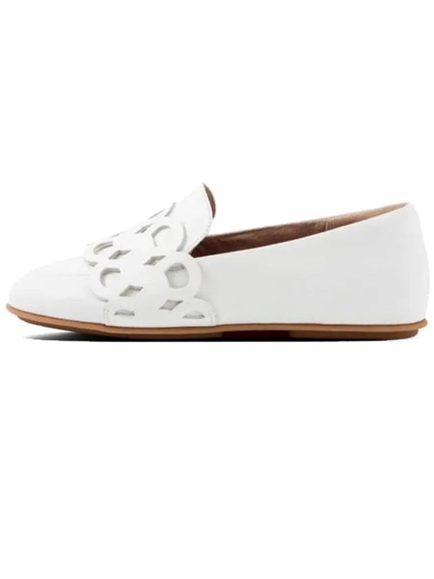 Lena Entwined Loops Leather Loafers Bright White - FITFLOP - BALAAN 4