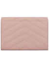 Monogram Envelope Small Half Wallet Pale Pink - SAINT LAURENT - BALAAN 4