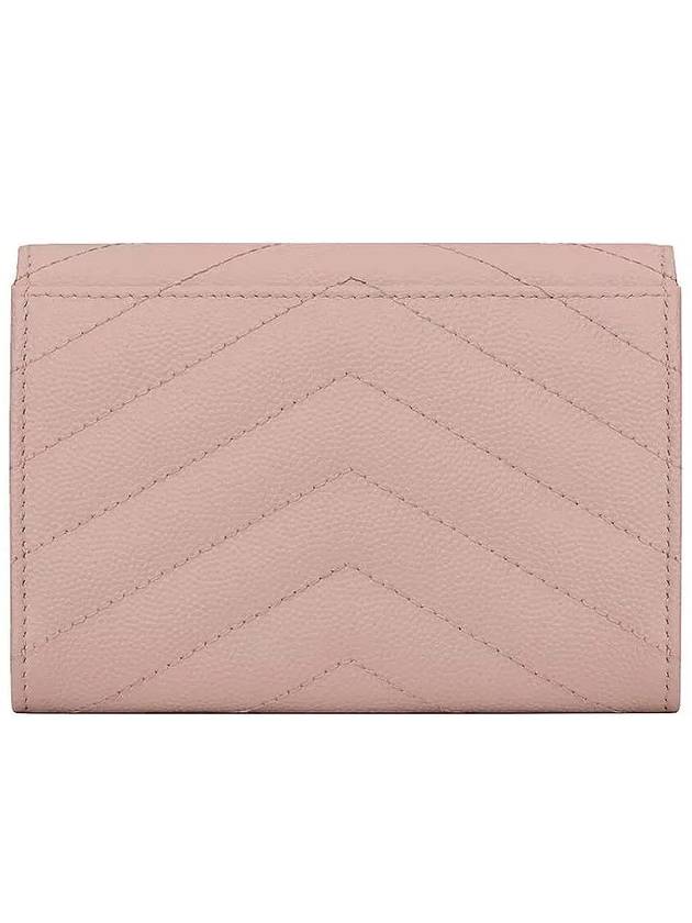 Monogram Envelope Small Half Wallet Pale Pink - SAINT LAURENT - BALAAN 4