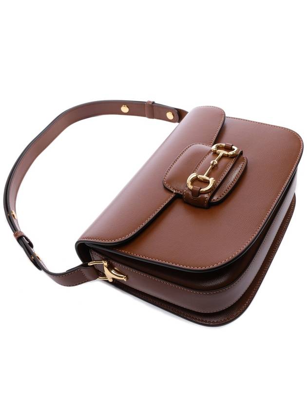 Horsebit 1955 Leather Shoulder Bag Brown - GUCCI - BALAAN 6