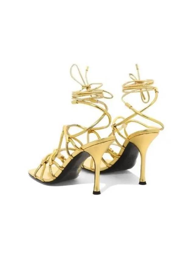 Rockstud Net Sandal Heels Gold - VALENTINO - BALAAN 5