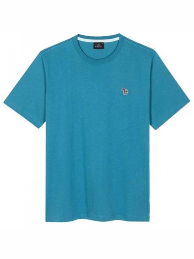 Zebra Logo Cotton Short Sleeve T-Shirt Blue - PAUL SMITH - BALAAN 2