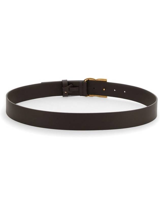 Men's DG Buckle Leather Belt Brown - DOLCE&GABBANA - BALAAN 4