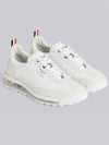 Vitello Calf Leather Clear Sole Tech Runner Sneakers White - THOM BROWNE - BALAAN 3