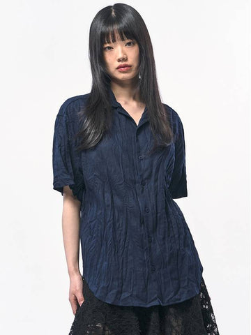 Seawear Crinkle Linen Half Shirt Navy - C WEAR BY THE GENIUS - BALAAN 1