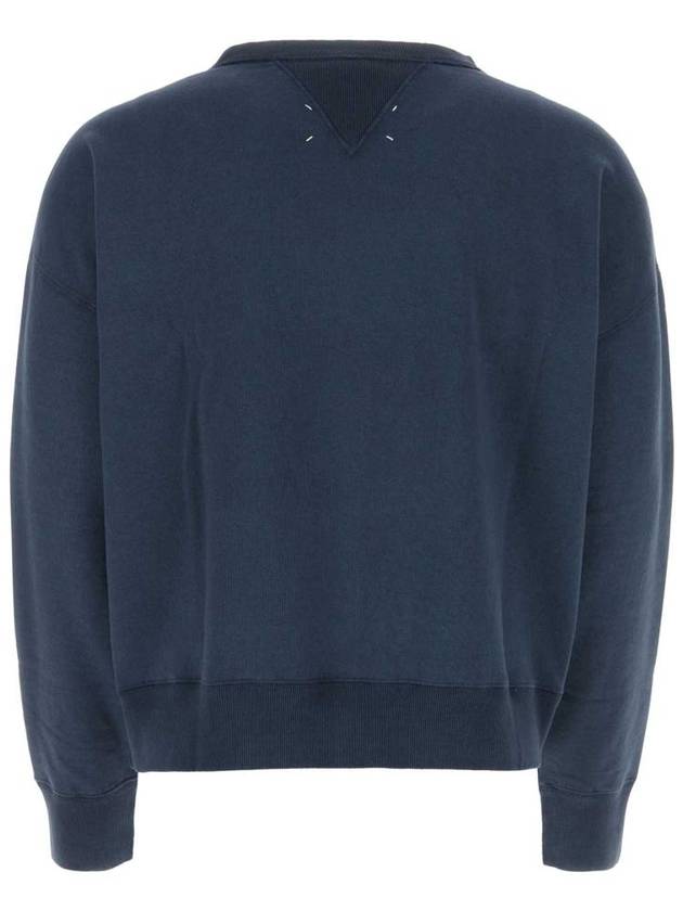 Reverse Logo Crew Neck Cotton Sweatshirt Blue - MAISON MARGIELA - BALAAN 3