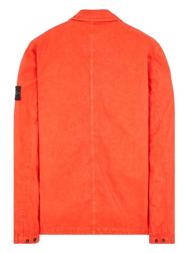 Brushed Organic Cotton Overshirt Jacket Red - STONE ISLAND - BALAAN 3