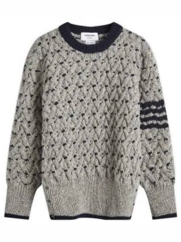 4 Bar Cable Knit Top Grey - THOM BROWNE - BALAAN 2