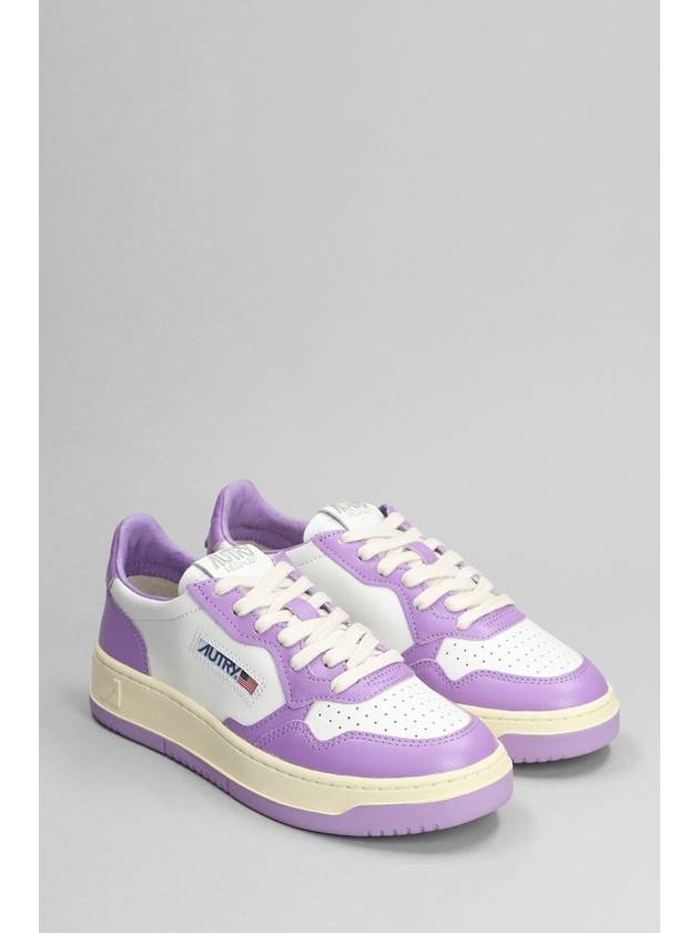 Medalist Leather Low Top Sneakers White Purple - AUTRY - BALAAN 3