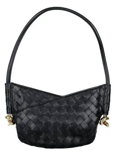 Solstice Intrecciato Mini Leather Shoulder Bag Black - BOTTEGA VENETA - BALAAN 2