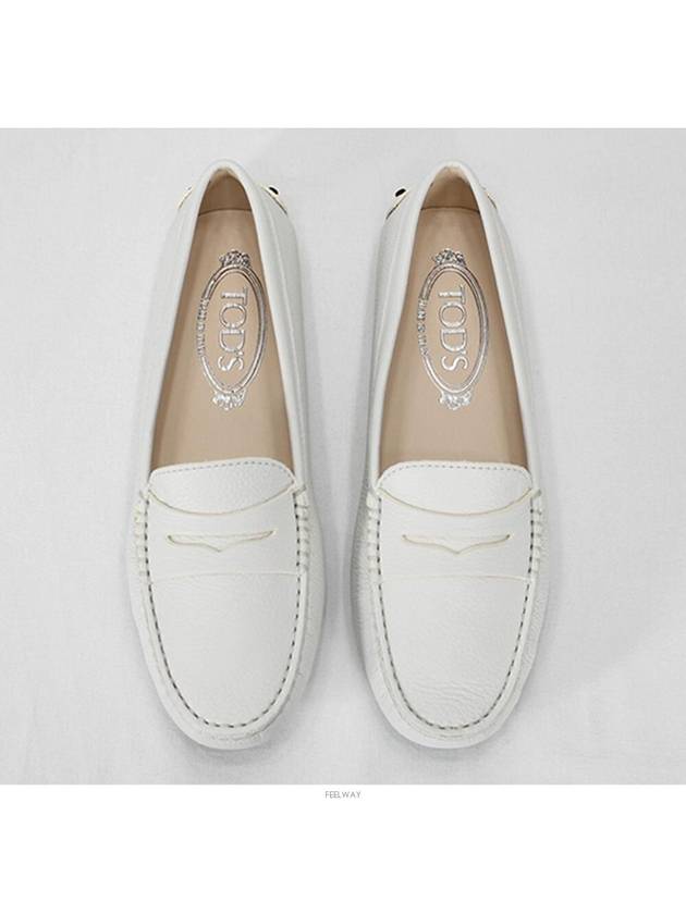 Women's Gommino Leather Driving Shoes White - TOD'S - BALAAN 3