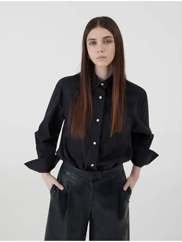 Signature Overfit Bio Cotton Shirt Black - VOYONN - BALAAN 3