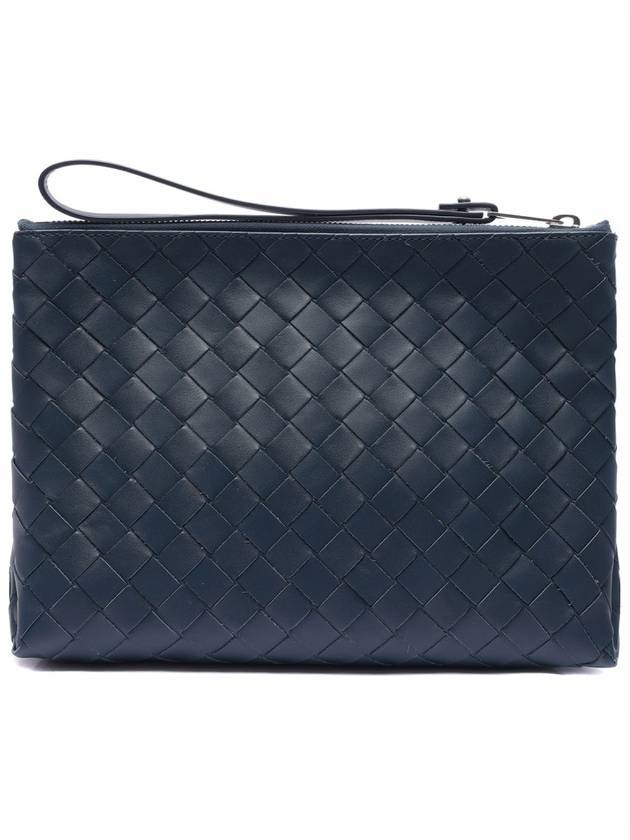 Leather Pouch Deep Blue - BOTTEGA VENETA - BALAAN.